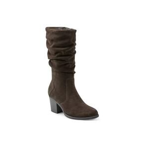 Earth Women's Vine Block Heel Boots Dark Brown Suede Size 7.5